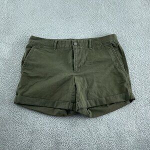 Banana Republic Womens Olive Green Cotton Blend Shorts Size 4 5782